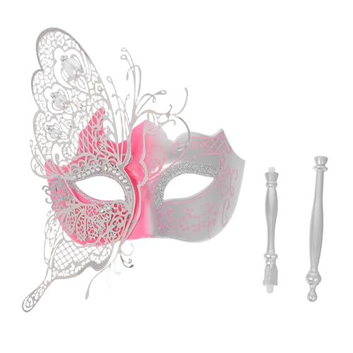 LIGIGWASH Venetian Metall Schmetterling Maske mit Stab Damen Maskenball Accessoire für Halloween Fasching Mardi Gras Karneval und Festliche Abendveranstaltungen LIGIGWASH Venetian Metall Schmetterling Maske mit Stab Damen Maskenball Accessoire für Halloween Fasching Mardi Gras Karneval und Festliche Abendveranstaltungen von LIGIGWASH