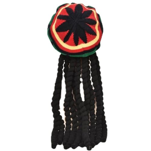 Dreadlocks Zopf-Perückenhut für Erwachsene, gestrickt, Reggae, krempellos, Jamaika, Zopf, Maskeraden, Party, Kostüm, Fotografie, Mütze, Jamaikanischer Hut Dreadlocks Zopf-Perückenhut für Erwachsene, gestrickt, Reggae, krempellos, Jamaika, Zopf, Maskeraden, Party, Kostüm, Fotografie, Mütze, Jamaikanischer Hut von LIGSLN