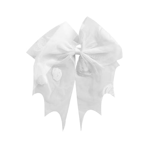 Fledermaus-Haarspange für Damen, Halloween, Cosplay, süße Kopfbedeckung, bestickter Tüllschleier, Schleife, Haardekoration, Fledermaus-Schleife, Haarnadel für Frauen von LIGSLN