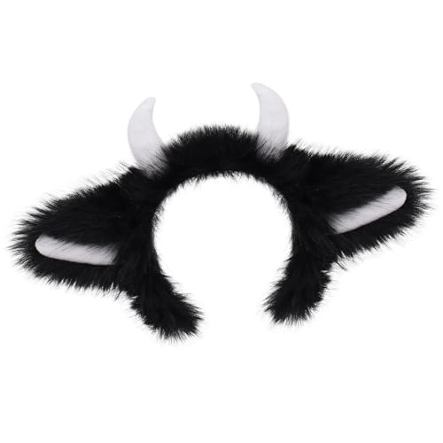 Fuzzy Devil Horn Kopfschmuck Halloween Party Supplies Pelziges Haarband mit leichtem Design Halloween Haarschmuck Freundliche Kostüm Requisiten von LIGSLN