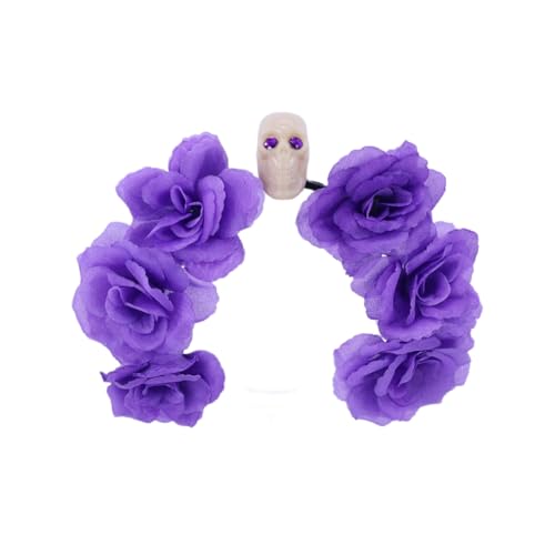 Haarreif mit Blumenmuster, Totenkopf-Rose, Halloween-Dekoration, Kristall, Rollenspiel, Kostüm, Abschlussball, Party, Live-Show, Kopfbedeckung, Unisex, Halloween-Party-Kopfbedeckung Haarreif mit Blumenmuster, Totenkopf-Rose, Halloween-Dekoration, Kristall, Rollenspiel, Kostüm, Abschlussball, Party, Live-Show, Kopfbedeckung, Unisex, Halloween-Party-Kopfbedeckung von LIGSLN
