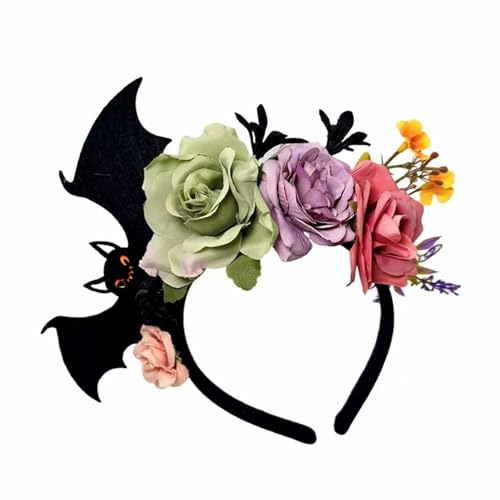 Halloween Rose Fledermaus Haarband Elegant Kostüm Zubehör Praktisches Harz Leicht Für Partys Rollenspiele Gothic Halloween Haarschmuck von LIGSLN