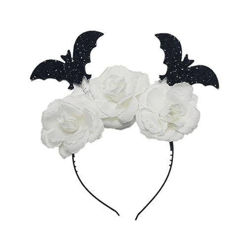 Halloween-Themen-Haarband, Tag der Toten, Fledermaus-Blume, Haarband, Cosplay-Kostüm, Kopfbedeckung für Erwachsene, Kinder, Bühnenrequisite, Kopfbedeckung, Fledermaus-Kostüm, Zubehör, Halloween-Party Halloween-Themen-Haarband, Tag der Toten, Fledermaus-Blume, Haarband, Cosplay-Kostüm, Kopfbedeckung für Erwachsene, Kinder, Bühnenrequisite, Kopfbedeckung, Fledermaus-Kostüm, Zubehör, Halloween-Party von LIGSLN