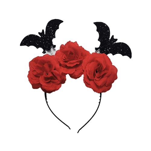 Halloween-Themen-Haarband, Tag der Toten, Fledermaus-Blume, Haarband, Cosplay-Kostüm, Kopfbedeckung für Erwachsene, Kinder, Bühnenrequisite, Kopfbedeckung, Fledermaus-Kostüm, Zubehör, Halloween-Party Halloween-Themen-Haarband, Tag der Toten, Fledermaus-Blume, Haarband, Cosplay-Kostüm, Kopfbedeckung für Erwachsene, Kinder, Bühnenrequisite, Kopfbedeckung, Fledermaus-Kostüm, Zubehör, Halloween-Party von LIGSLN