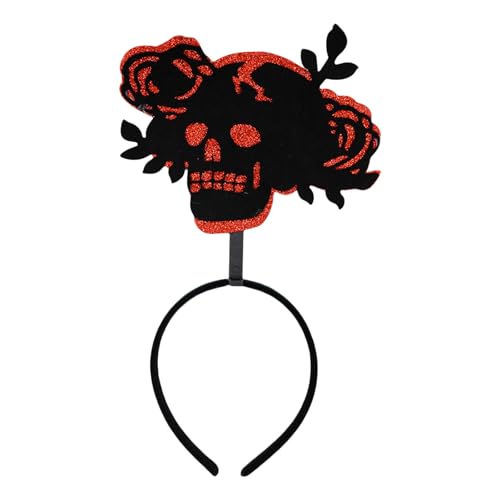 LIGSLN Blumenskelett-Kopfbedeckung, bequemes Halloween-Stirnband, verstellbar, Horror-Kopfbedeckung, Halloween-Stirnband von LIGSLN