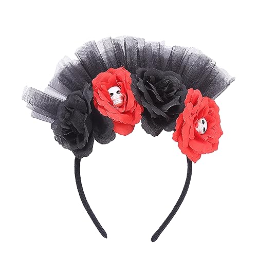 LIGSLN Blutiger Augapfel Halloween Schädel Stirnband Lustig Cosplay Party Kopfbedeckung Haarreifen Lustiges Skelett Halloween Blume von LIGSLN