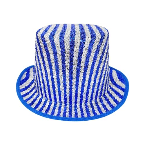 LIGSLN Bunter Metallic-Zylinder für Erwachsene, Bühnenauftritte, Magiershow, Motto-Party, Outfit, Zubehör, Halloween, Cosplay, Modischer Metallic-Streifenhut LIGSLN Bunter Metallic-Zylinder für Erwachsene, Bühnenauftritte, Magiershow, Motto-Party, Outfit, Zubehör, Halloween, Cosplay, Modischer Metallic-Streifenhut von LIGSLN
