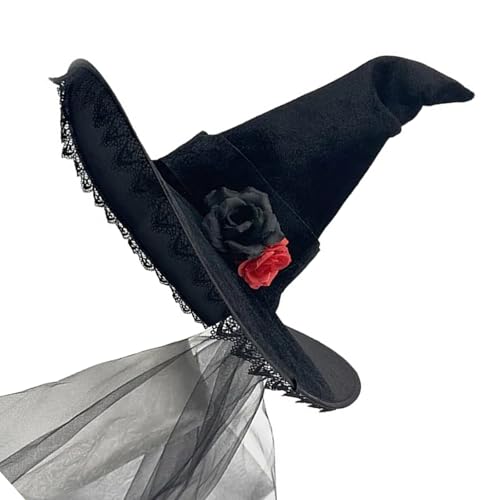 LIGSLN Faddish Witch Hat Everlasting Halloween Wizard Pointed Women Personality For Halloween Celebrations And Performances Handmade von LIGSLN