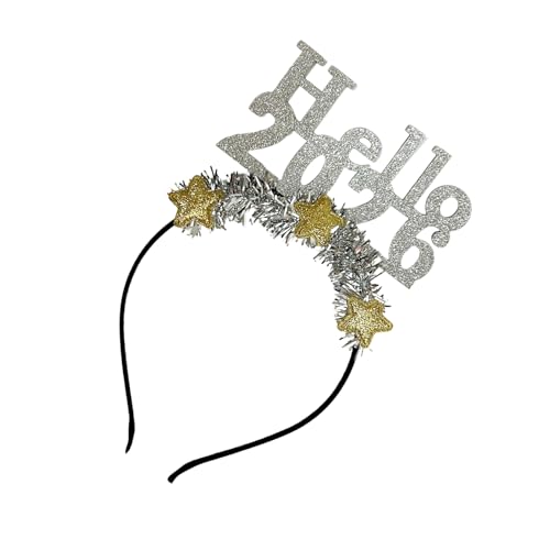 LIGSLN Glitzer-Haarreifen mit Aufschrift "Hello 5,136.0 cm, Stern-Dekor, Unisex, Kopfschmuck für Neujahr, Event, Countdown, Event, Versammlung, Festival, Haarschmuck für Silvester LIGSLN Glitzer-Haarreifen mit Aufschrift "Hello 5,136.0 cm, Stern-Dekor, Unisex, Kopfschmuck für Neujahr, Event, Countdown, Event, Versammlung, Festival, Haarschmuck für Silvester von LIGSLN