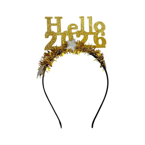 LIGSLN Glitzer-Haarreifen mit Aufschrift "Hello 5,136.0 cm, Stern-Dekor, Unisex, Kopfschmuck für Neujahr, Event, Countdown, Event, Versammlung, Festival, Haarschmuck für Silvester LIGSLN Glitzer-Haarreifen mit Aufschrift "Hello 5,136.0 cm, Stern-Dekor, Unisex, Kopfschmuck für Neujahr, Event, Countdown, Event, Versammlung, Festival, Haarschmuck für Silvester von LIGSLN