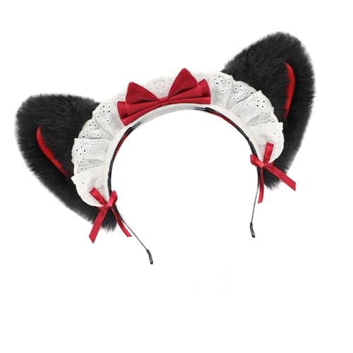 LIGSLN Haarreif mit pelzigen Tierohren, bezaubernder Haarschmuck für Rollenspiele, Veranstaltungen, Halloween, Cosplay, Dienstmädchen, Katzen, Ohren-Haarspange LIGSLN Haarreif mit pelzigen Tierohren, bezaubernder Haarschmuck für Rollenspiele, Veranstaltungen, Halloween, Cosplay, Dienstmädchen, Katzen, Ohren-Haarspange von LIGSLN