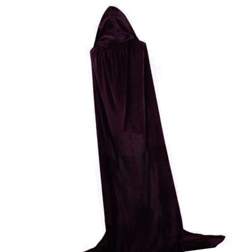 LIGSLN Halloween-Kostüm-Set für Erwachsene, luxuriöses Samt, mit Kapuze, Todesumhang und Hexenhut, Sense, Handschuhe für Cosplay und Partys, Halloween-Party-Outfit LIGSLN Halloween-Kostüm-Set für Erwachsene, luxuriöses Samt, mit Kapuze, Todesumhang und Hexenhut, Sense, Handschuhe für Cosplay und Partys, Halloween-Party-Outfit von LIGSLN