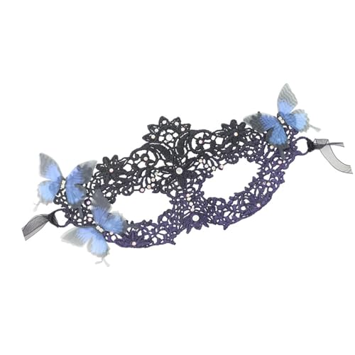 LIGSLN Halloween-Maske, Spitze, Augenmaske, Venezianer, halbes Gesicht, Spitze, Karneval, Party, Kostüm, Ball, Strass, Maskerade für Damen von LIGSLN