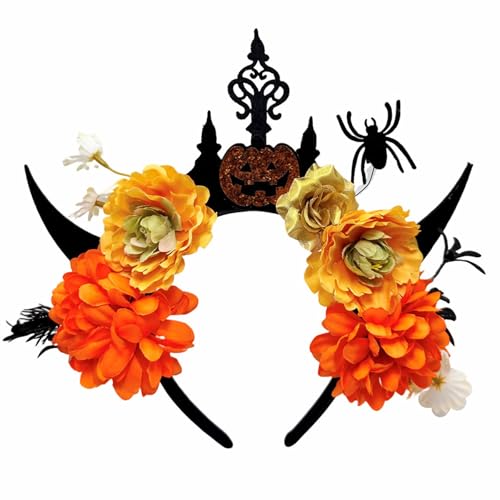 LIGSLN Kunstblumen-Haarband mit dunkler Serie, Haar-Accessoire für Halloween, Maskeraden, Event, Fotografie, Kopfbedeckung, Halloween-Kostüm, Haar-Accessoire LIGSLN Kunstblumen-Haarband mit dunkler Serie, Haar-Accessoire für Halloween, Maskeraden, Event, Fotografie, Kopfbedeckung, Halloween-Kostüm, Haar-Accessoire von LIGSLN