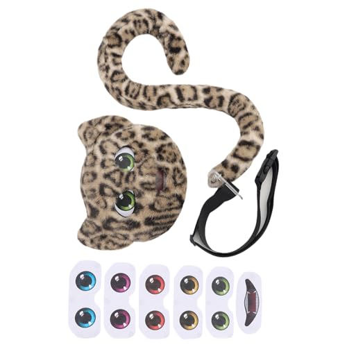 LIGSLN Leoparden-Kostüm-Zubehör, Leoparden-Tierschwanz, Augen-Mund-Aufkleber, Halloween, Cosplay, Kostüme für Kinder und Erwachsene LIGSLN Leoparden-Kostüm-Zubehör, Leoparden-Tierschwanz, Augen-Mund-Aufkleber, Halloween, Cosplay, Kostüme für Kinder und Erwachsene von LIGSLN