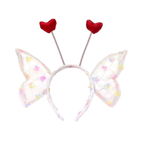 LIGSLN Schmetterlings-Haarbänder mit Liebesherz-Designs, Cosutme-Requisiten für Hochzeit und Themen-Event, Damen-Festival-Kopfbedeckung von LIGSLN