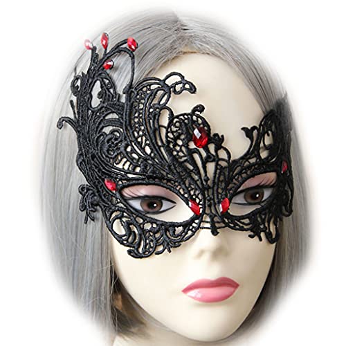 LIGSLN Schwarze Spitze Kopfbedeckung Karneval Neuheit Halbgesicht Halloween Cosplay Party Supplies für kreative Foto Requisiten Schwarz Maskerade Supplies von LIGSLN