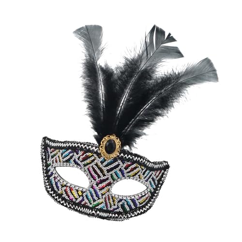 LIGSLN Venezianer-Auge, gefiedert, halbes Gesicht, für Maskeraden, Bälle, Halloween, Party, Cosplay, Foto, Geschenk, Venezianer, Frauen, für Maskeraden von LIGSLN