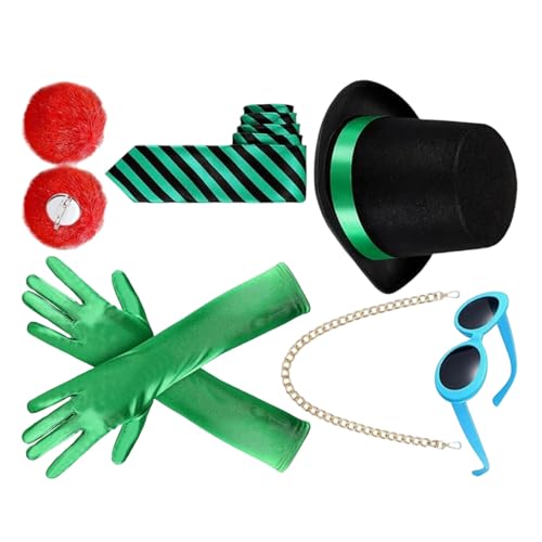 Mehrzweck-Cosplay-Outfit-Set mit Stoffhut, Handschuhen, Brille für Themenpartys, Charakteraufführungen, detailliertes Anime-Cosplay-Zubehör-Set von LIGSLN