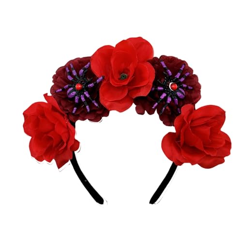 Totenkopf-Spinnen-Blumenkopfbedeckung, Party, Halloween, Braut, Kopfschmuck, Spinnen, Braut, Haarreifen für Live-Show, Rollenspiele, Tag der Toten Totenkopf-Spinnen-Blumenkopfbedeckung, Party, Halloween, Braut, Kopfschmuck, Spinnen, Braut, Haarreifen für Live-Show, Rollenspiele, Tag der Toten von LIGSLN