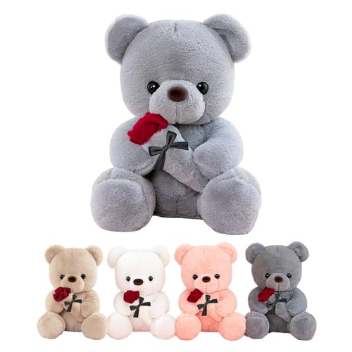 LIHIQIYA Teddybär Grau, 45cm Teddybär mit Rose Plüsch Rose Plüsch-Bär Teddybären Stofftier Spielzeug Plüschtier Kuscheltier Jahrestag Geschenk Liebe Hochzeit Geschenke für Frauen Mädchen Freundin LIHIQIYA Teddybär Grau, 45cm Teddybär mit Rose Plüsch Rose Plüsch-Bär Teddybären Stofftier Spielzeug Plüschtier Kuscheltier Jahrestag Geschenk Liebe Hochzeit Geschenke für Frauen Mädchen Freundin von LIHIQIYA