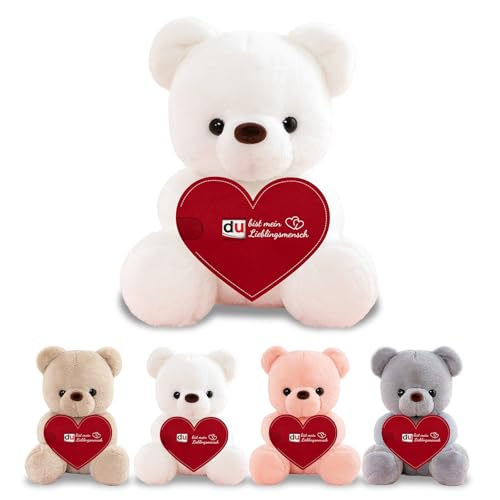LIHIQIYA Teddybär mit Herz, Süße Kuscheltier Bär, Stofftier Teddy Du Bist Mein Lieblingsmensch, Plüschbär mit Herz Schokoriegel Verpackung, Jubiläum Geburtstag Geschenke für Frauen Freundin (Weiß) LIHIQIYA Teddybär mit Herz, Süße Kuscheltier Bär, Stofftier Teddy Du Bist Mein Lieblingsmensch, Plüschbär mit Herz Schokoriegel Verpackung, Jubiläum Geburtstag Geschenke für Frauen Freundin (Weiß) von LIHIQIYA