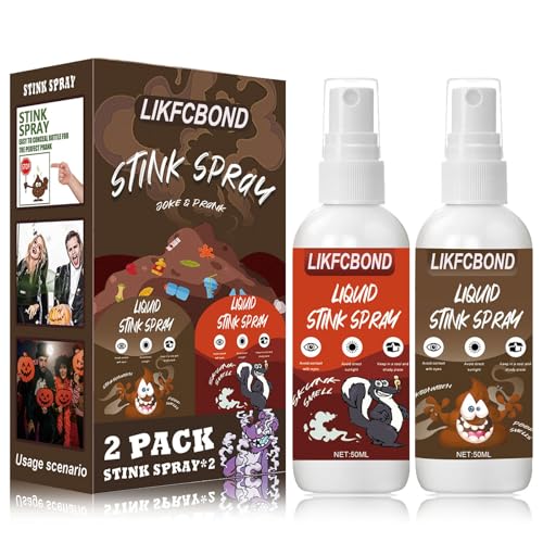 LIKFCBOND Extrastarkes Stinkspray, Stinkender Flüssiges Stinkspray, Halloween Party Prank Stink Spray, Ultimate Prank Packs for Adults, Schrecklicher Geruch Flüssiger Stinkspray, 2 Stück - 100ML von LIKFCBOND