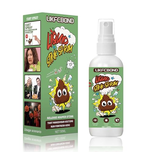 LIKFCBOND Extrastarkes Stinkspray, Stinkender Flüssiges Stinkspray, Streichparty Witz Stink Spray, Ultimate Prank Smell Spray for Adults, Schrecklicher Geruch Flüssiger Stinkspray, 1 Stück, 50ml LIKFCBOND Extrastarkes Stinkspray, Stinkender Flüssiges Stinkspray, Streichparty Witz Stink Spray, Ultimate Prank Smell Spray for Adults, Schrecklicher Geruch Flüssiger Stinkspray, 1 Stück, 50ml von LIKFCBOND