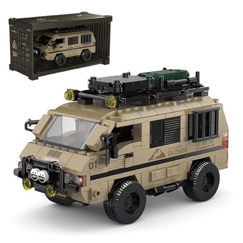LIKLIKLINK Technik Geländewagen Bausteine für Mitsubishi Delica L300, 489 Teile Klemmbausteine Auto Modellbausatz, 1:32 MOC Offroader Sportwagen Spielzeug Bauset Kompatibel mit Großen Marken von LIKLIKLINK