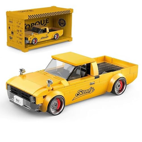 LIKLIKLINK Technik Pickup Truck Bausteine, 297 Teile Klemmbausteine Geländewagen Modellbausatz, 1:32 MOC Vintage Truck mit Acryl-Displaybox Modellauto, Kompatibel mit Großen Marken (8842) von LIKLIKLINK