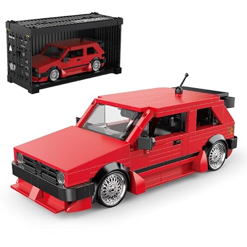 LIKLIKLINK Technik Rennwagen Bausteine für Golf MK2, 479 Teile Klemmbausteine Auto Modellbausatz, 1:32 MOC Sportwagen Spielzeug Bauset Kompatibel mit Großen Marken von LIKLIKLINK