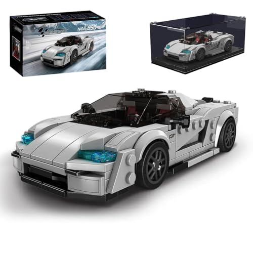 LIKLIKLINK Technik Speed Champions Rennwagen Bausteine, 388 Klemmbausteine MOC Auto Supersportwagen Modellbausatz, Technik Rennauto Konstruktionsspielzeug Kompatibel mit Großen Marken von LIKLIKLINK