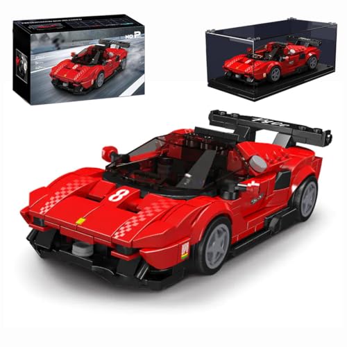 LIKLIKLINK Technik Speed Champions Rennwagen Bausteine, 449 Klemmbausteine MOC Auto Supersportwagen Modellbausatz, Technik Rennauto Konstruktionsspielzeug Kompatibel mit Großen Marken von LIKLIKLINK