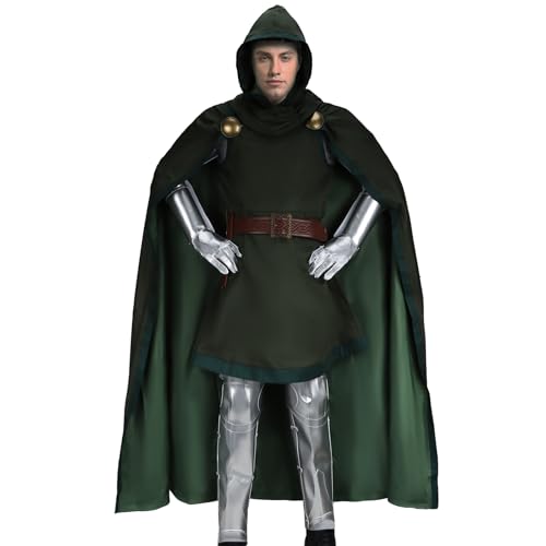 LIKUNGOU Deluxe Bösewicht Kostüm für Männer Downey Film Outfit Oberteil Hose Umhang Rüstung Zubehör Halloween Karneval Cosplay Anzug (XXL) von LIKUNGOU