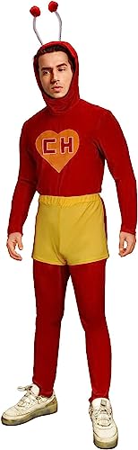 LIKUNGOU Erwachsene Colorado Chapulin Cosplay Kostüm Outfit Rote Antenne Kapuze Pullover Shirt Hose Halloween Neuheit Kostüme Set (XXL) von LIKUNGOU
