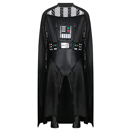 LIKUNGOU Herren Vader Kostüm Black Warrior Full Set Cape Deluxe Halloween Cosplay Outfit Kostüm Zubehör (L) von LIKUNGOU