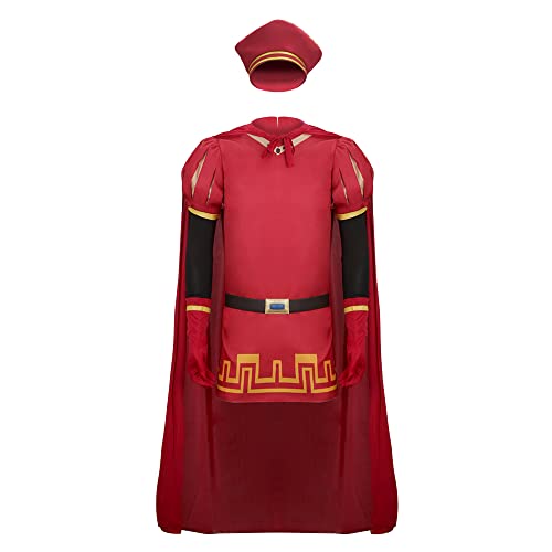 LIKUNGOU Königsgewand Farquaad Cosplay Kostüm komplettes Set mit Hut rotes Outfit für Herren Erwachsene Halloween Weihnachten Verkleidung (L) von LIKUNGOU