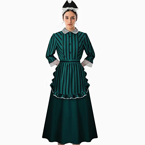 LIKUNGOU Mansion Ghost Cosplay Kostüm Emma Maid Kleid Schürze mit Kopfbedeckung Halloween Kostüme Outfit Anzug für Frauen (M) von LIKUNGOU