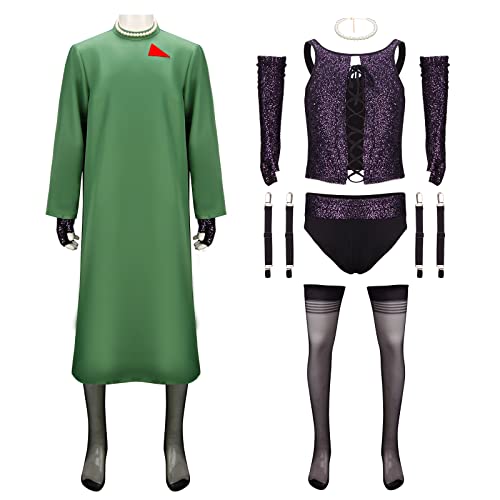 LIKUNGOU Rocky Horror Verkleidung Dr. Frank Furter Kostüm Transvestite Pailletten Weste Unterwäsche Fischnetz Halloween Rave Cosplay Outfit (L) von LIKUNGOU