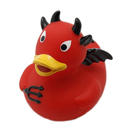 Lilalu 1829 Duck 8 x 8 cm / 50 g Sammler und Baby Teufel Drake Gummiente Badespielzeug, Mehrfarbig, 8.5 x 7.5 x 8.5 cm von Lilalu