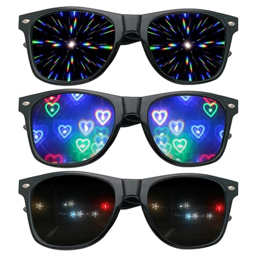 LILELIG 3 Stück Diffractions Party Brille,Prisma Brille,Kaleidoskop Brille,für Kostümfest Faschinga Musikfestivals Party Bar Feuerwerk Musik Im Freien Party Club Nachtclub LILELIG 3 Stück Diffractions Party Brille,Prisma Brille,Kaleidoskop Brille,für Kostümfest Faschinga Musikfestivals Party Bar Feuerwerk Musik Im Freien Party Club Nachtclub von LILELIG