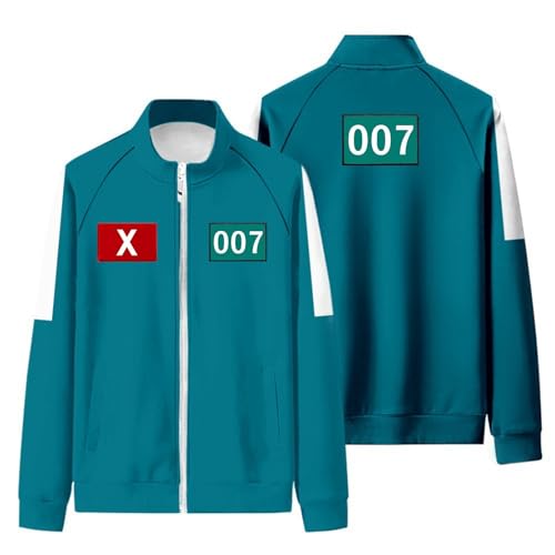 Game Spiele Kostüm,Game Spiele Staffel 3 Costume Merch Unisex,Cosplay Anzug Set,Sweatshirt und Hose Gamer #456 001 230 246,Cosplay Karneval Zubehör Maskerade Party Requisiten(#X 007 Jacke,4 Jahre) von LILIHOT