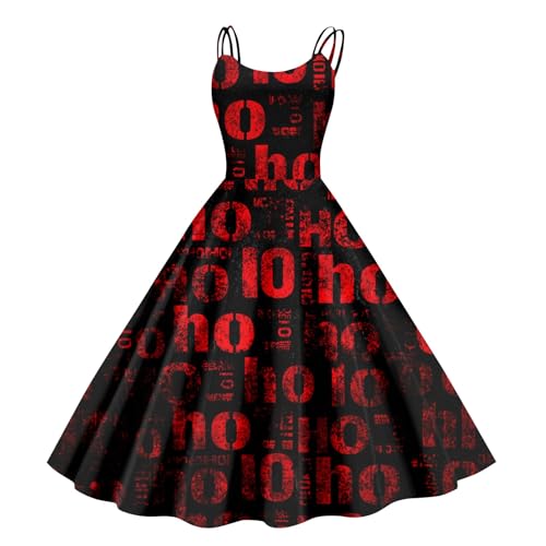Halloween Kostüm Damen Gruselig Blutige Halloween-Kleidung Horror Blutiger Druck Zombie Braut Kostüm Ärmellos V-Ausschnitt Herbstkleid A Linie Hohe Taille Midikleid Cosplay Kostüme(#C Vermilion,S） von LILIHOT