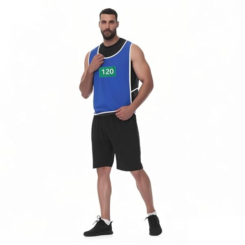 LILIHOT Game Kostüm Erwachsener Staffel 3,Spiele Cosplay Tank Tops Costume Merch Karneval Kostüm,Spieler Ärmellose Shirt mit Nummern,für Spiele Partys,Halloween,Karneval,Rollenspiele(#Blue 120,XXL) LILIHOT Game Kostüm Erwachsener Staffel 3,Spiele Cosplay Tank Tops Costume Merch Karneval Kostüm,Spieler Ärmellose Shirt mit Nummern,für Spiele Partys,Halloween,Karneval,Rollenspiele(#Blue 120,XXL) von LILIHOT