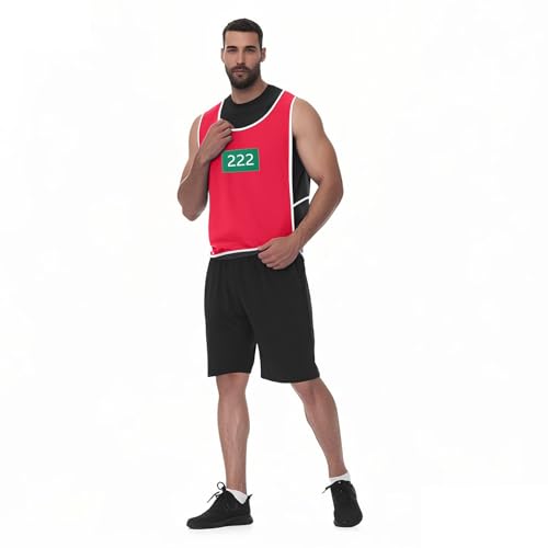 LILIHOT Game Kostüm Erwachsener Staffel 3,Spiele Cosplay Tank Tops Costume Merch Karneval Kostüm,Spieler Ärmellose Shirt mit Nummern,für Spiele Partys,Halloween,Karneval,Rollenspiele(#Red 222,XXL) LILIHOT Game Kostüm Erwachsener Staffel 3,Spiele Cosplay Tank Tops Costume Merch Karneval Kostüm,Spieler Ärmellose Shirt mit Nummern,für Spiele Partys,Halloween,Karneval,Rollenspiele(#Red 222,XXL) von LILIHOT