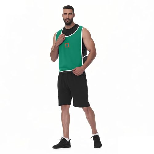 LILIHOT Game Kostüm Erwachsener Staffel 3,Spieler Tank Tops Cosplay Costume Merch Karneval Kostüm,Spiel Ärmellose Shirt mit Nummern,für Spiele Partys,Halloween,Karneval,Rollenspiele(#Green 口,M) von LILIHOT