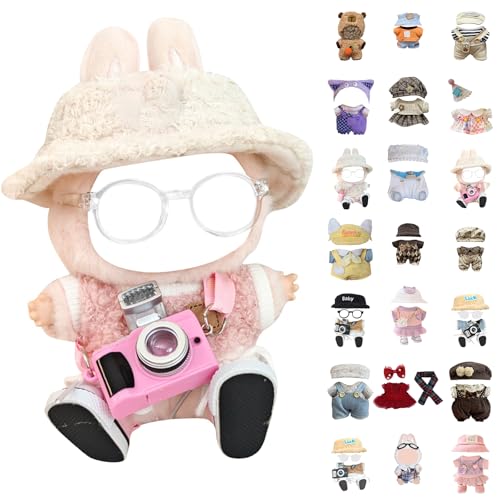 L𝙖b𝙪b𝙪 Original 17cm Plüsch Bekleidung,Puppenbekleidung Niedliches Mini Kuscheltier Outfit mit DIY Pullover Hoodie Bekleidungszubehör,Ideales Kinder Geschenk(#41) von LILIHOT
