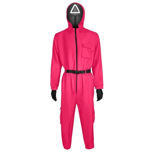 Spieler Game 3 Kostüm ,Faschingskostüme Costume Merch für Erwachsene Soldat Cosplay Jumpsuit Set Overall mit Kapuze ohne Maske,Verkleidung für Partys,Karneval Halloween,ohne Maske(#A Hot Pink,3XL) Spieler Game 3 Kostüm ,Faschingskostüme Costume Merch für Erwachsene Soldat Cosplay Jumpsuit Set Overall mit Kapuze ohne Maske,Verkleidung für Partys,Karneval Halloween,ohne Maske(#A Hot Pink,3XL) von LILIHOT