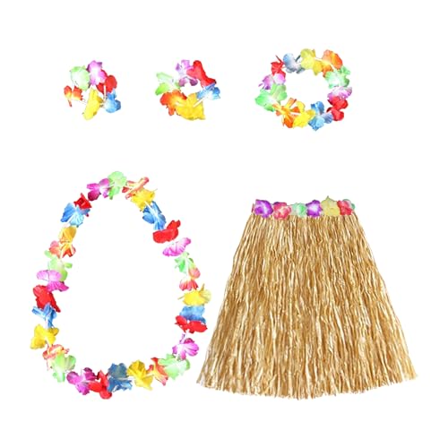 5 Stück Hawaii Outfit Damen,Hawaii Kostüm Damen,Party Faschingskostüme,Bastrock Hawaii Rock Set,Einfach Blume Stirnband,Kette Girlanden Hula Rock für Sommer Beach Tropische Kostüme Kinder/Erwachsene 5 Stück Hawaii Outfit Damen,Hawaii Kostüm Damen,Party Faschingskostüme,Bastrock Hawaii Rock Set,Einfach Blume Stirnband,Kette Girlanden Hula Rock für Sommer Beach Tropische Kostüme Kinder/Erwachsene von LILIKAI