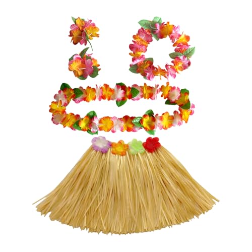 5 Stück Hawaii Outfit Damen,Hawaii Kostüm Damen,Party Faschingskostüme,Bastrock Hawaii Rock Set,Einfach Blume Stirnband,Kette Girlanden Hula Rock für Sommer Beach Tropische Kostüme Kinder/Erwachsene 5 Stück Hawaii Outfit Damen,Hawaii Kostüm Damen,Party Faschingskostüme,Bastrock Hawaii Rock Set,Einfach Blume Stirnband,Kette Girlanden Hula Rock für Sommer Beach Tropische Kostüme Kinder/Erwachsene von LILIKAI